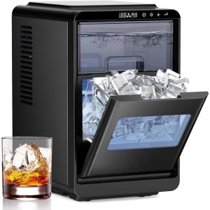 imageElectactic Crescent Luna Ice Maker Countertop  28Lbs24H 16 Cubes in 6 Mins Adjustable Thickness AutoClean amp Smart Reminders 18L Portable Ice Machine for Home Kitchen Office RV