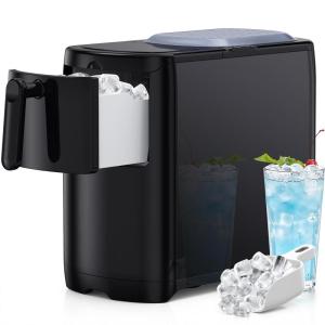 imageIce Makers Countertop 18LbsDay 6Pcs Bullet Ices in 8 Mins Bullet Ice Maker with Pullout Ice Basket SelfCleaning Low Noise Countertop Ice Maker for Home Kitchen CampingPearl WhiteBlack