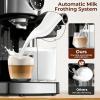 image20 Bar Professional Compact Espresso Cappuccino Machine with Touch Screen amp Auto Milk Frother Stainless Steel Coffee Maker for Cappuccino LatteBlack  Silver
