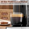 image20 Bar Professional Compact Espresso Cappuccino Machine with Touch Screen amp Auto Milk Frother Stainless Steel Coffee Maker for Cappuccino LatteBlack  Stainless Steel
