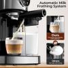 image20 Bar Professional Compact Espresso Cappuccino Machine with Touch Screen amp Auto Milk Frother Stainless Steel Coffee Maker for Cappuccino LatteBlack  Stainless Steel