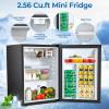 imageCompact Refrigerator 256 Cuft Mini Fridge with Freezer Single Door Refrigerator with Adjustable Temperature Settings Low noise for Bedroom Office Dorm WHITESilver