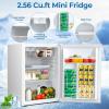 imageCompact Refrigerator 256 Cuft Mini Fridge with Freezer Single Door Refrigerator with Adjustable Temperature Settings Low noise for Bedroom Office Dorm WHITEWhite