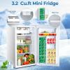 imageCompact Refrigerator 44 cuft mini fridge with Water Dispenser Single Door Refrigerator with Adjustable Temperature Settings Low noise for Bedroom Office Dorm BlackWhite