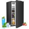 imageCompact Refrigerator 44 cuft mini fridge with Water Dispenser Single Door Refrigerator with Adjustable Temperature Settings Low noise for Bedroom Office Dorm BlackBlack