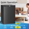imageCompact Refrigerator 44 cuft mini fridge with Water Dispenser Single Door Refrigerator with Adjustable Temperature Settings Low noise for Bedroom Office Dorm BlackBlack