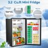 imageCompact Refrigerator 44 cuft mini fridge with Water Dispenser Single Door Refrigerator with Adjustable Temperature Settings Low noise for Bedroom Office Dorm BlackBlack