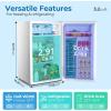 imageCompact Refrigerator 44 cuft mini fridge with Water Dispenser Single Door Refrigerator with Adjustable Temperature Settings Low noise for Bedroom Office Dorm BlackWhite