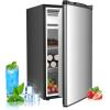 imageCompact Refrigerator 44 cuft mini fridge with Water Dispenser Single Door Refrigerator with Adjustable Temperature Settings Low noise for Bedroom Office Dorm BlackSilver