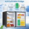 imageCompact Refrigerator 44 cuft mini fridge with Water Dispenser Single Door Refrigerator with Adjustable Temperature Settings Low noise for Bedroom Office Dorm BlackBlack
