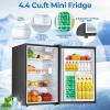 imageCompact Refrigerator 44 cuft mini fridge with Water Dispenser Single Door Refrigerator with Adjustable Temperature Settings Low noise for Bedroom Office Dorm BlackBlack