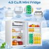 imageCompact Refrigerator 44 cuft mini fridge with Water Dispenser Single Door Refrigerator with Adjustable Temperature Settings Low noise for Bedroom Office Dorm BlackWhite