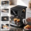 imageEspresso Machine with Milk Frother Compact Coffee Maker for Home Cappuccino amp Latte 15 Bar Pump Dual Stainless Steel Filters LED Touch Screen Removable Water Tank amp Drip TrayBlack