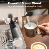 imageEspresso Machine with Milk Frother Compact Coffee Maker for Home Cappuccino amp Latte 15 Bar Pump Dual Stainless Steel Filters LED Touch Screen Removable Water Tank amp Drip TraySilver