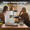 imageEspresso Machine with Milk Frother Compact Coffee Maker for Home Cappuccino amp Latte 15 Bar Pump Dual Stainless Steel Filters LED Touch Screen Removable Water Tank amp Drip TraySilver