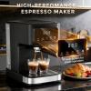 imageEspresso Machine with Milk Frother Compact Coffee Maker for Home Cappuccino amp Latte 15 Bar Pump Dual Stainless Steel Filters LED Touch Screen Removable Water Tank amp Drip TrayBlack
