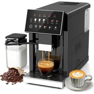 imageFully Automatic Espresso Machine with Auto Milk Frother amp Builtin Grinder Smart Alarm Coffee Machine with Intuitive Touchscreen amp AutoClean Function Ideal for Latte Cappuccino Americano