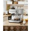 image2026 Upgrade 15 Bar Espresso Machine with Builtin AntiClog Coffee Grinder Expresso Coffee Machines with Milk Steam WandFrotherTamping ToolsEspresso Maker with Grinder for LattesAlmondSilver