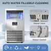 imageCommercial Ice Maker Machine100lbs24H Stainless Steel Ice Machine33lbs Storage Auto SelfCleaning Freestanding Ice Maker Ice Machine Freestanding for BarCafeRestauranSilverSilver Full Stainless
