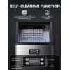 imageCommercial Ice Maker Machine100lbs24H Stainless Steel Ice Machine33lbs Storage Auto SelfCleaning Freestanding Ice Maker Ice Machine Freestanding for BarCafeRestauranSilverSilver