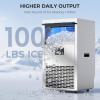 imageCommercial Ice Maker Machine100lbs24H Stainless Steel Ice Machine33lbs Storage Auto SelfCleaning Freestanding Ice Maker Ice Machine Freestanding for BarCafeRestauranSilverSilver Full Stainless